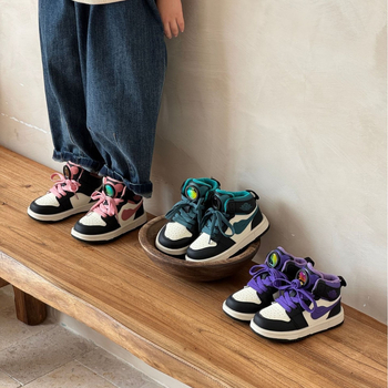 Dječje visoke kožne tenisice s Velcro zatvaračem, unisex, sportsko i casual obuća, zima 2025
