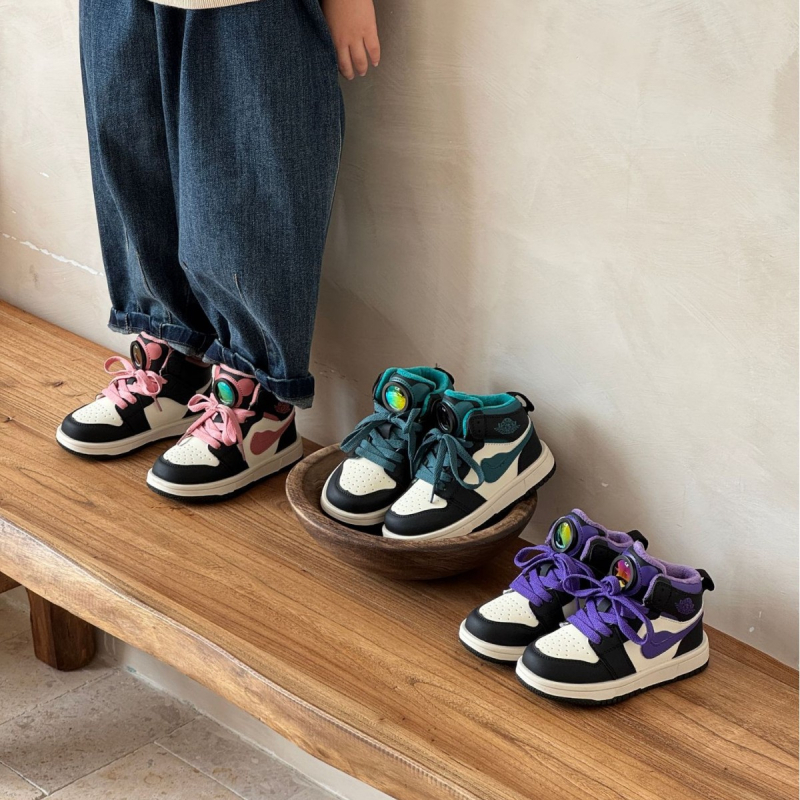 Dječje visoke kožne tenisice s Velcro zatvaračem, unisex, sportsko i casual obuća, zima 2025