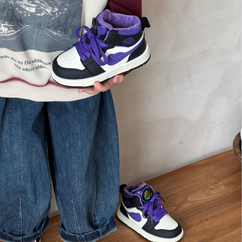 Dječje visoke kožne tenisice s Velcro zatvaračem, unisex, sportsko i casual obuća, zima 2025