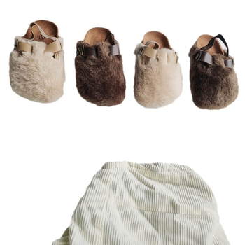 Dječje plišane papuče — gornji dio od pliša, potplata od gume; unisex, uzrast 1–6 godina, jesen-zima