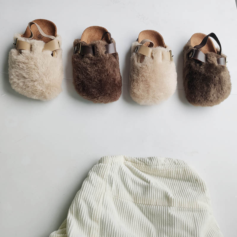 Dječje plišane papuče — gornji dio od pliša, potplata od gume; unisex, uzrast 1–6 godina, jesen-zima