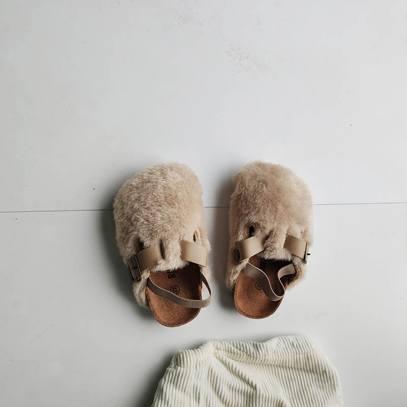 Dječje plišane papuče — gornji dio od pliša, potplata od gume; unisex, uzrast 1–6 godina, jesen-zima