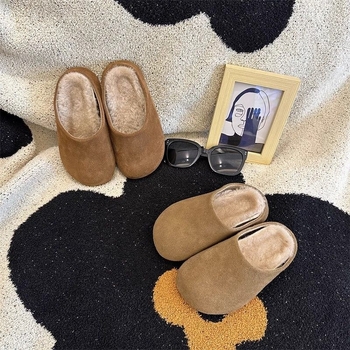 Dječje cipele u stilu Birkenstock za djevojčice, papuče s plišastom podlogom, tople pamučne papuče