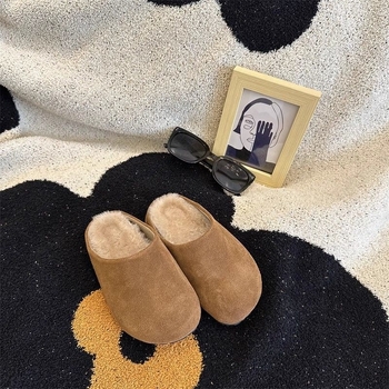 Dječje cipele u stilu Birkenstock za djevojčice, papuče s plišastom podlogom, tople pamučne papuče