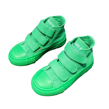 Dječje platnene tenisice visokog kroja s Velcro zatvaračem, unisex, korejski stil, slatkih boja, casual tenisice za proljeće i jesen 2024
