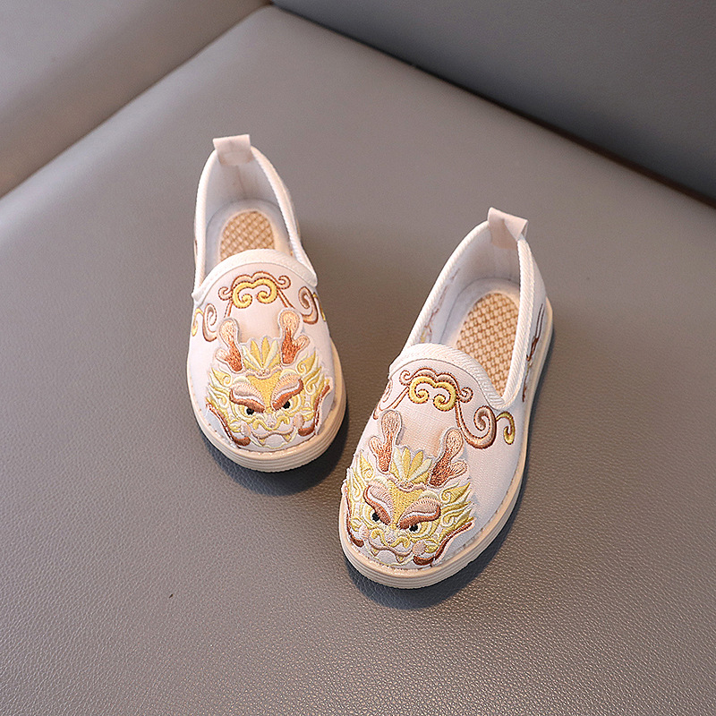 Laste traditsioonilised riidest kingad tikanditega, ülemine kanvas, tald kumm, hingavad, libisemiskindlad