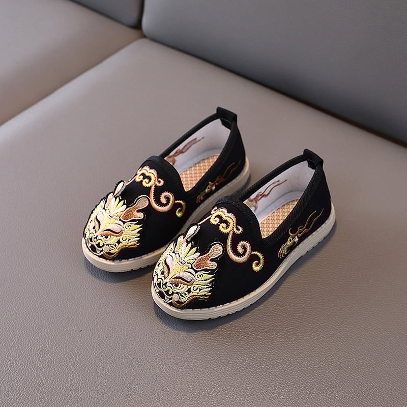 Laste traditsioonilised riidest kingad tikanditega, ülemine kanvas, tald kumm, hingavad, libisemiskindlad