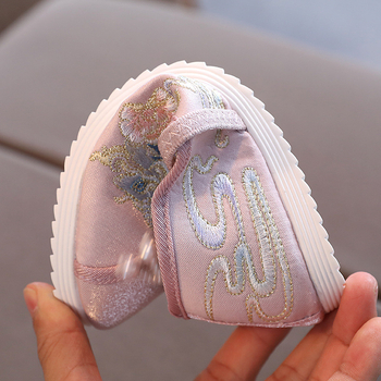 Tüdrukute traditsioonilised kangajalatsid ükssarv motiiviga - puuvillane ülaosa, PVC tald, elastne kinnitamine, printsessi stiil, sügis 2021 väljaanne