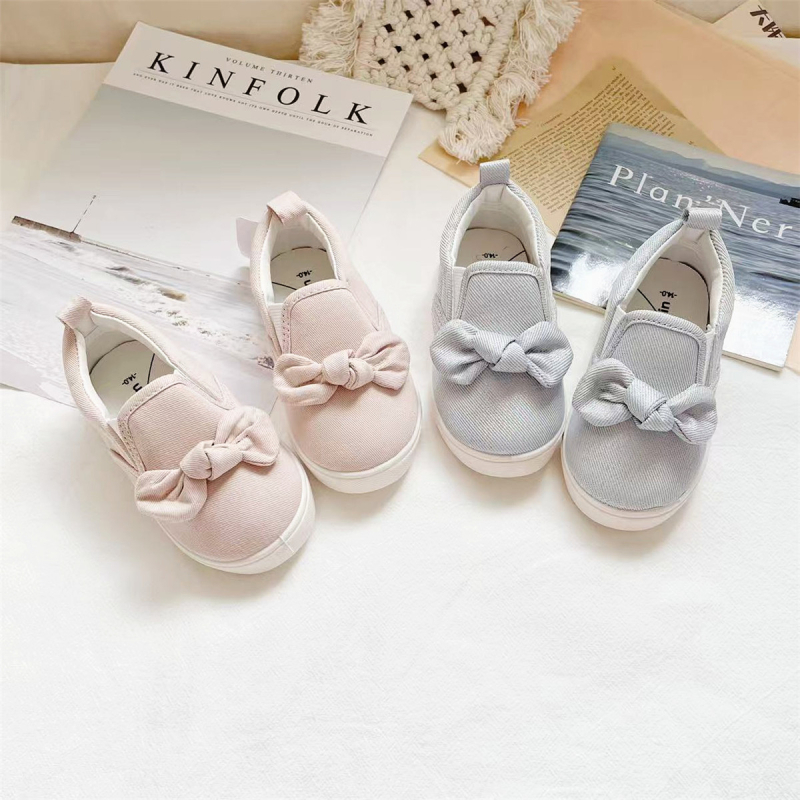 Unisex dječje platnene tenisice slip-on s dinosaurusom i slatkom mašnicom