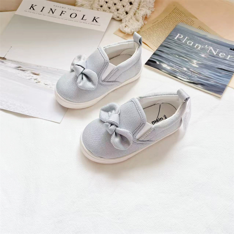 Unisex dječje platnene tenisice slip-on s dinosaurusom i slatkom mašnicom