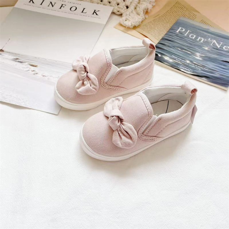 Unisex dječje platnene tenisice slip-on s dinosaurusom i slatkom mašnicom