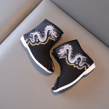 Traditsioonilised Hiina stiilis poiste kingad puuvillast kangast, õmmeldud etnilise retro stiiliga, külgse lukuga, vanusegrupp 4-16 aastat