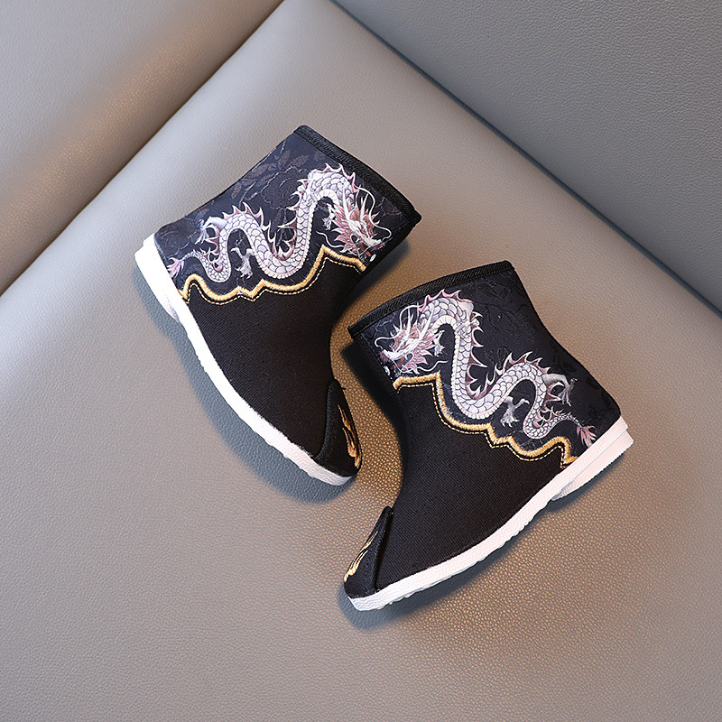 Traditsioonilised Hiina stiilis poiste kingad puuvillast kangast, õmmeldud etnilise retro stiiliga, külgse lukuga, vanusegrupp 4-16 aastat