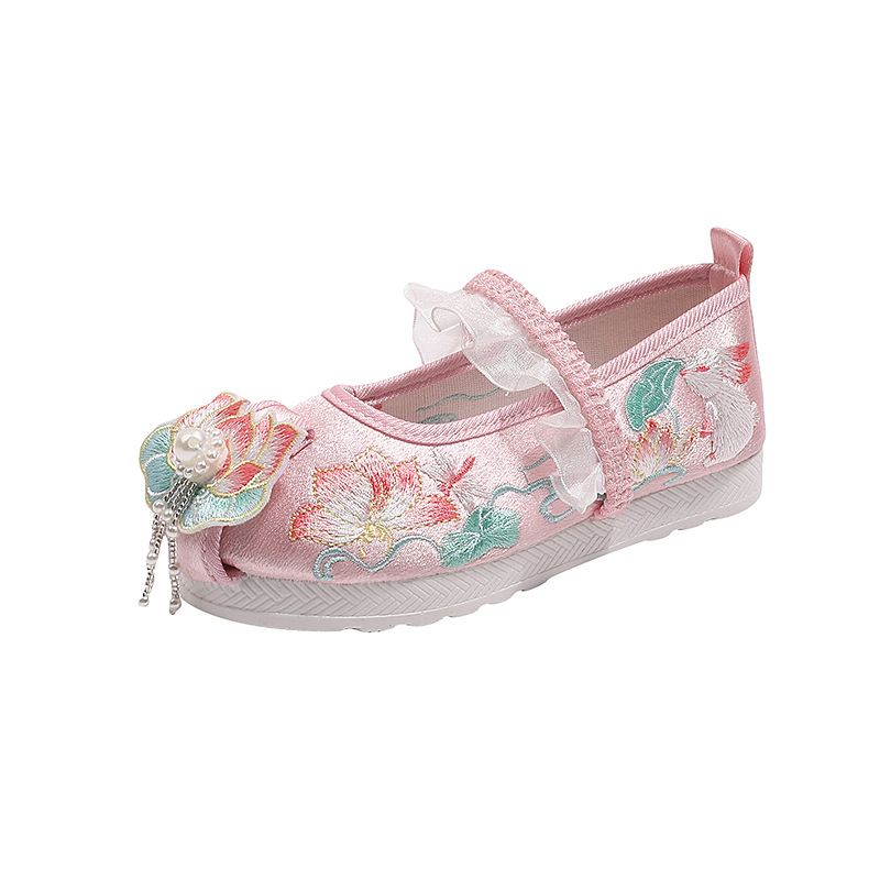 Gyerekeknek szánt szatén szandálok, elastikus pántos záródás, pamut bélés és belső talp, TPR talp, csúszásmentes