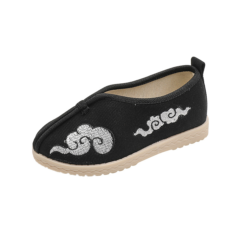 Fiúknak Hanfu cipő - Nemzeti stílus, kézzel készített vászoncipő, pamut bélés, talpbetét kender, talp marhacsontból