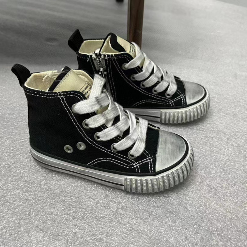 Dječje platnene tenisice s protukliznim potplatom, visokim krojem, retro stil, unisex