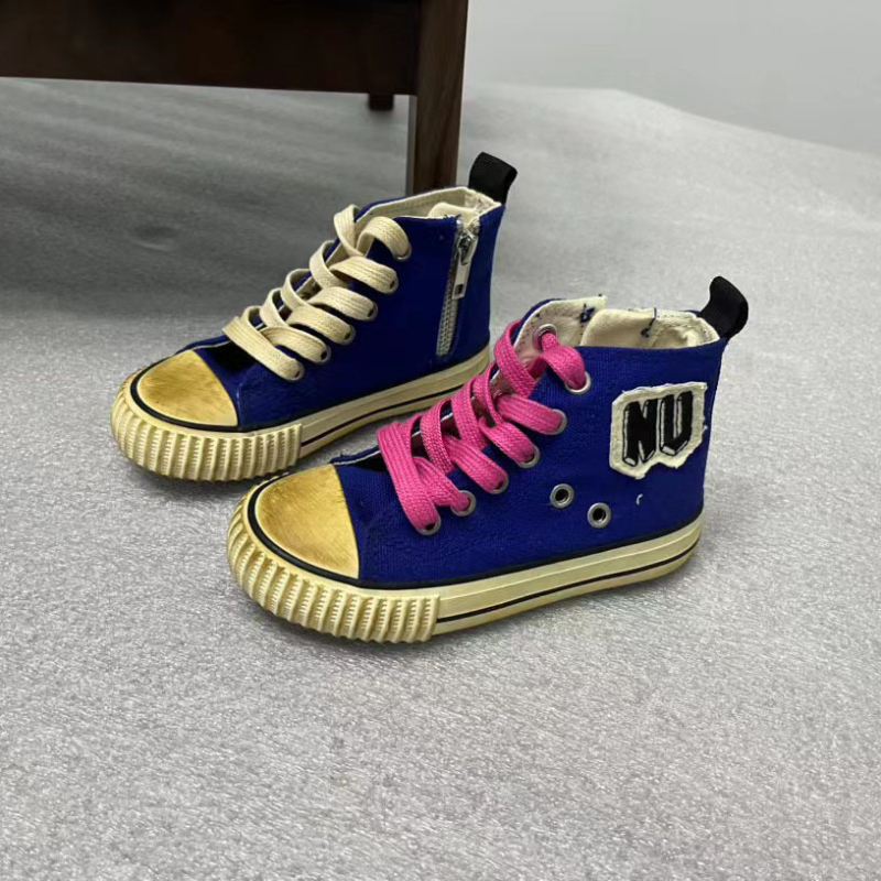 Dječje platnene tenisice s protukliznim potplatom, visokim krojem, retro stil, unisex