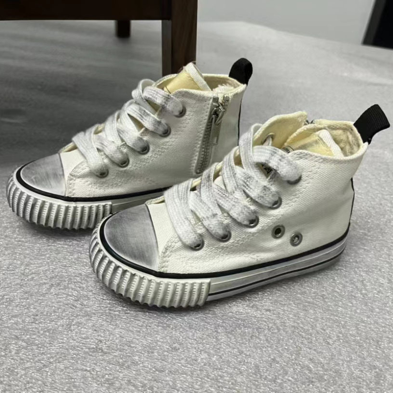 Dječje platnene tenisice s protukliznim potplatom, visokim krojem, retro stil, unisex
