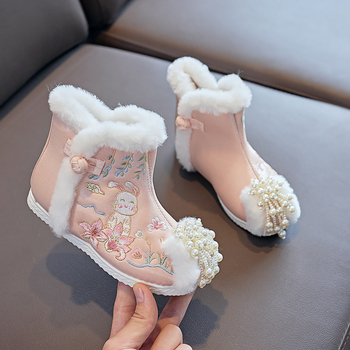 Laste traditsioonilised tikitud kingad - Hiina Vabariigi stiil, puuvillane pealmine osa, PU vooder, PU sisetald, plastikust tall