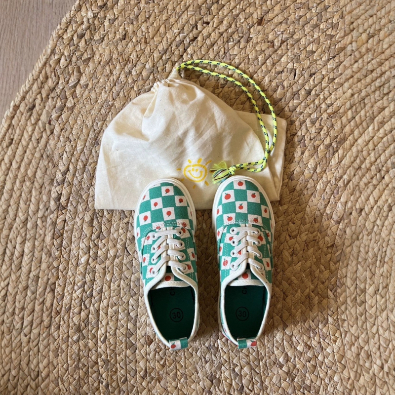 Dječje platnene tenisice s kariranim uzorkom, prozračne, otporne na klizanje, bez vezica, slip-on