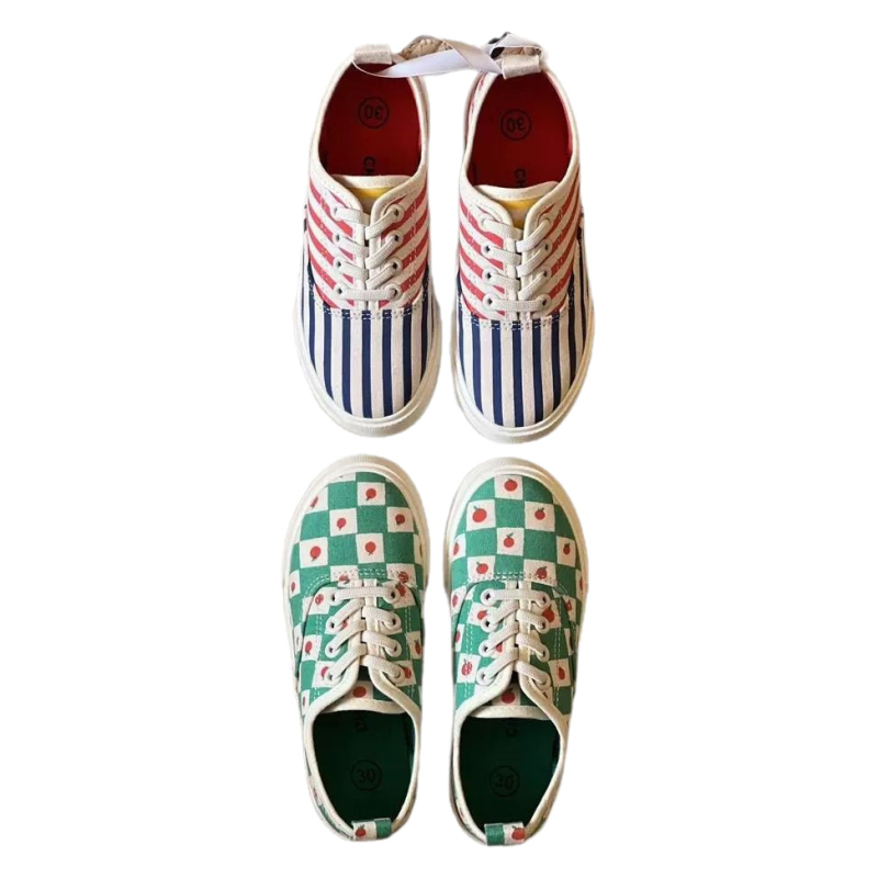 Dječje platnene tenisice s kariranim uzorkom, prozračne, otporne na klizanje, bez vezica, slip-on