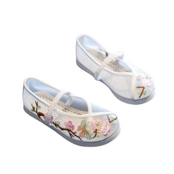 Kínai stílusú gyerekcipő hálós felsővel, lányoknak, PU talpbetét, gumitalp, 4–12 éveseknek