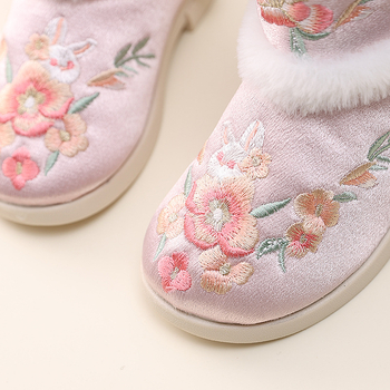 Tüdrukutele etnilise mustriga tikud plokk tallaga, ülemine osa puuvillast, sisetald kunstliku lühikese karusnaha, tald karvade kõõluste tallaga, talve 2024, vanus 4–12