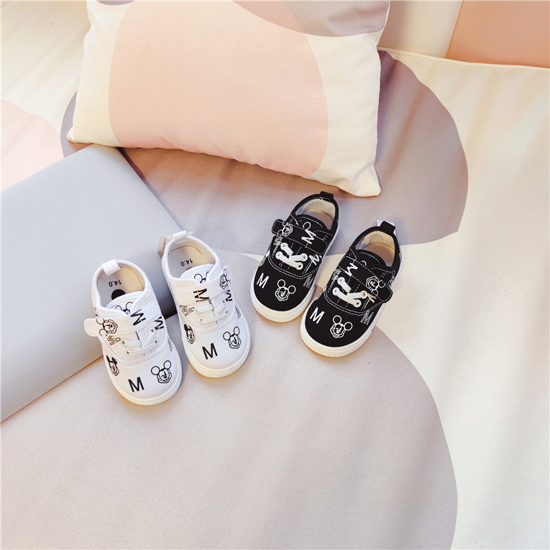 Platnene tenisice za djecu s apstraktnim crtanim uzorkom, Velcro zatvarač, mekana potplata, unisex, 12–36 mjeseci