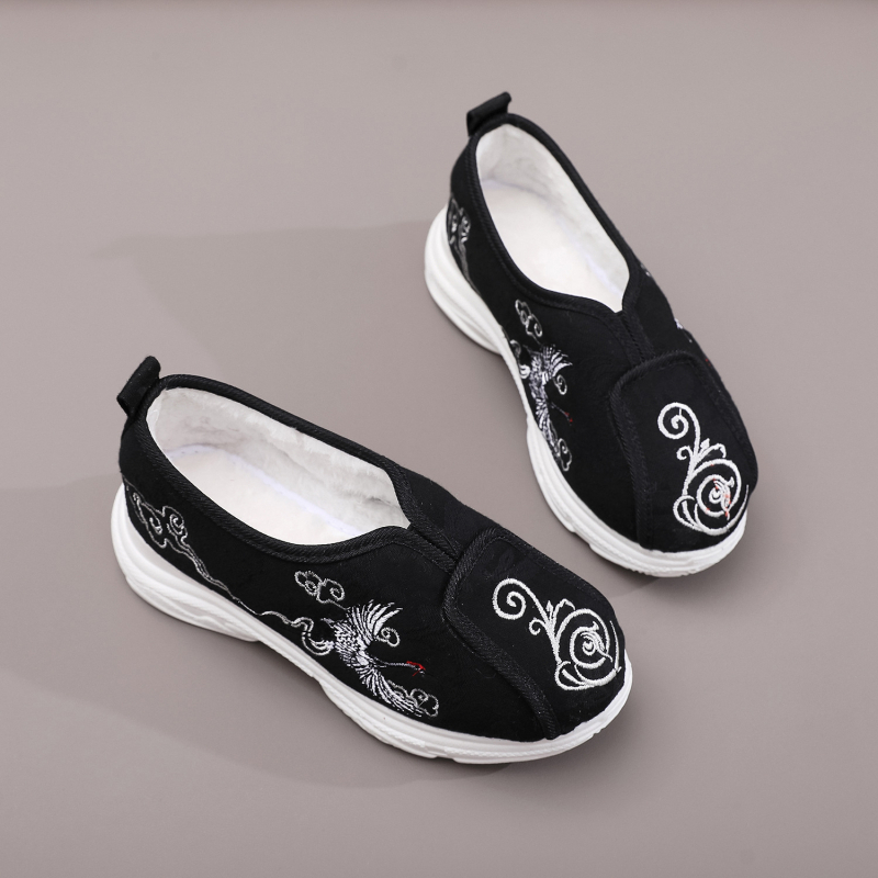 Pantofi din pânză, lucruri manual, stil etnic brodat, vârf din pânză, talpă din tendon de vițel, profil redus