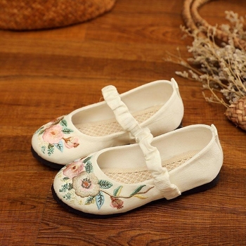 Puuvillased tüdrukute baleriinad, Hanfu-stiilist inspireeritud vanaaegse stiiliga, käsitöö, pehme tallaga, 2-aastastele