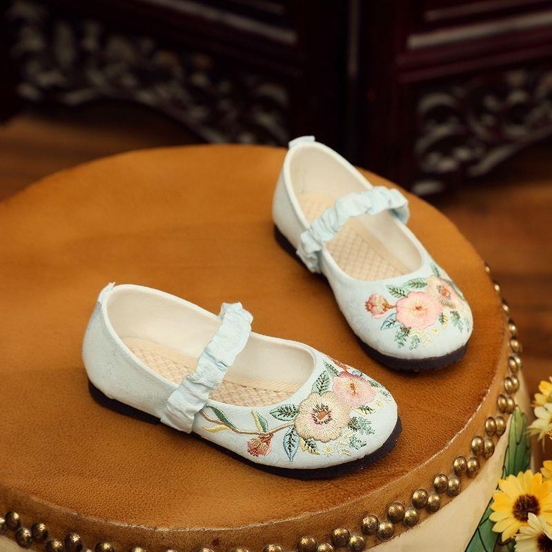 Puuvillased tüdrukute baleriinad, Hanfu-stiilist inspireeritud vanaaegse stiiliga, käsitöö, pehme tallaga, 2-aastastele