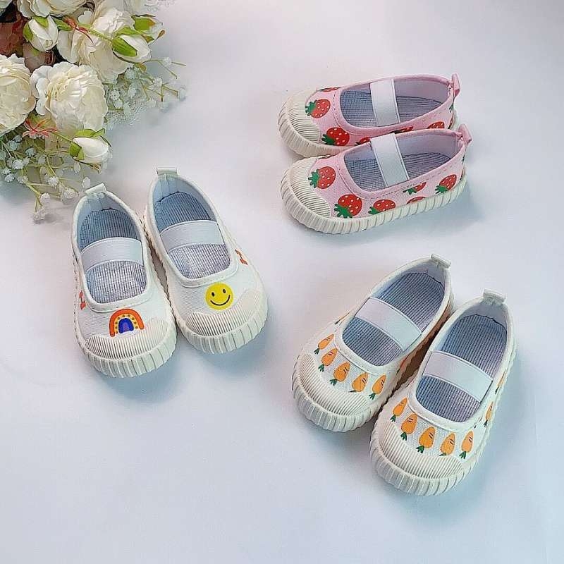 Pantofi sport din pânză pentru copii, talpă TPU, partea superioară mid-top, pentru fete, imprimeu floral, stil de toamnă