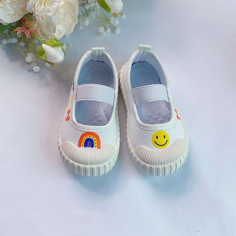 Pantofi sport din pânză pentru copii, talpă TPU, partea superioară mid-top, pentru fete, imprimeu floral, stil de toamnă