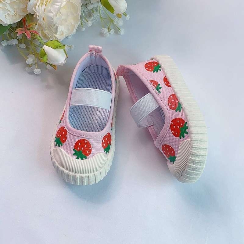 Pantofi sport din pânză pentru copii, talpă TPU, partea superioară mid-top, pentru fete, imprimeu floral, stil de toamnă