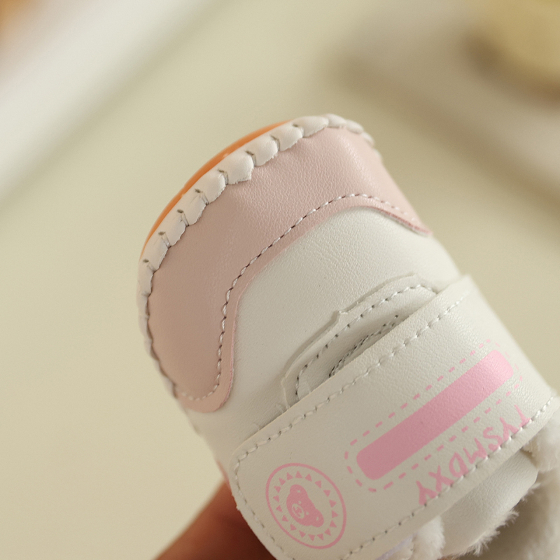 Cipele za bebe s Velcro zatvaračem, gornji dio od sintetičke kože, cartoon uzorak, za dob od 12–36 mjeseci, zima/proljeće