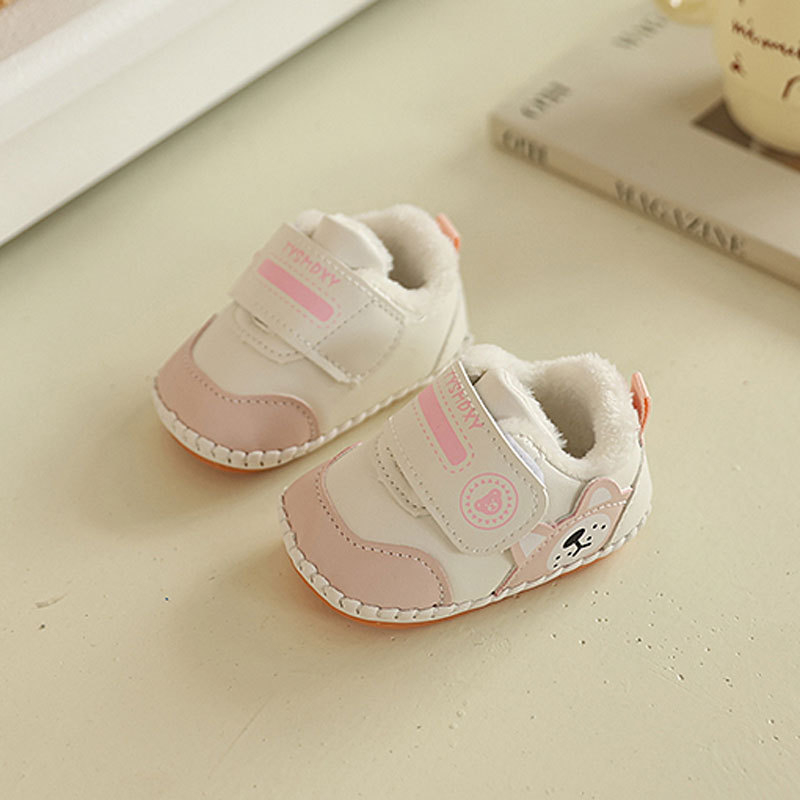 Cipele za bebe s Velcro zatvaračem, gornji dio od sintetičke kože, cartoon uzorak, za dob od 12–36 mjeseci, zima/proljeće