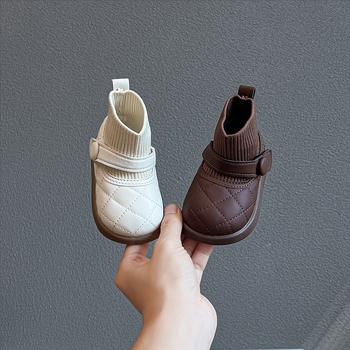 Dječje cipele za djevojčice – Princes stil, fleece podstava, kratke čizme s Velcro zapínanjem, gornji materijal: sintetička koža, prozračan, protuklizni, izdržljivi (12–36 mjeseci)