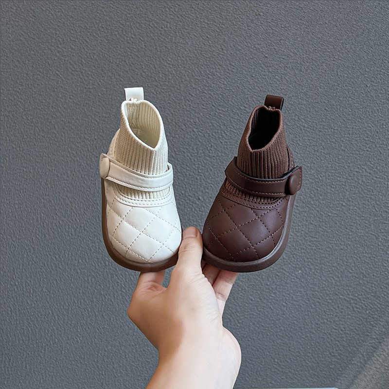 Dječje cipele za djevojčice – Princes stil, fleece podstava, kratke čizme s Velcro zapínanjem, gornji materijal: sintetička koža, prozračan, protuklizni, izdržljivi (12–36 mjeseci)