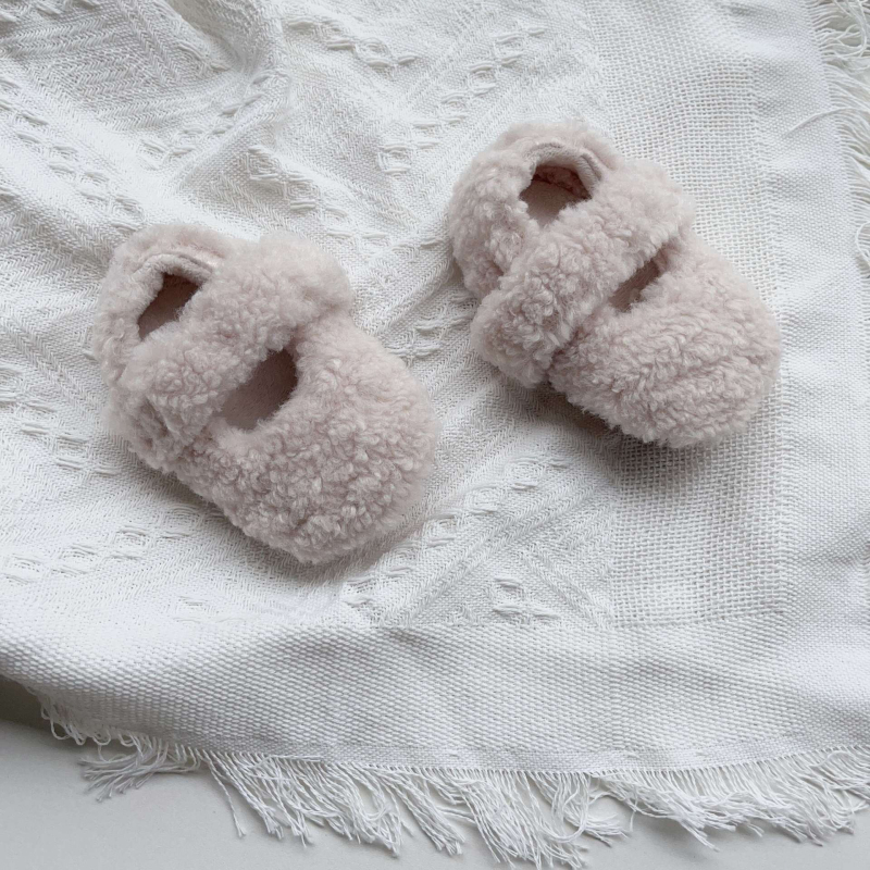 INS Dječje cipele za djevojčice s pliš podstavom, korejski stil, jednobojne tople pamuk cipele za bebe, zima, cipele za učenje hodanja, stil princeze