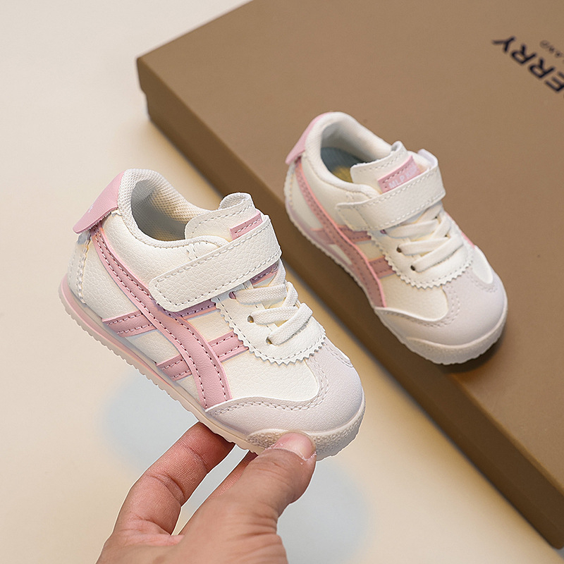 Forrest Gump stil dječje tenisice, unisex, mekana potplat, Velcro zatvaranje, niski gornji dio, prugasti uzorak, proljeće i jesen, 12–36 mjeseci
