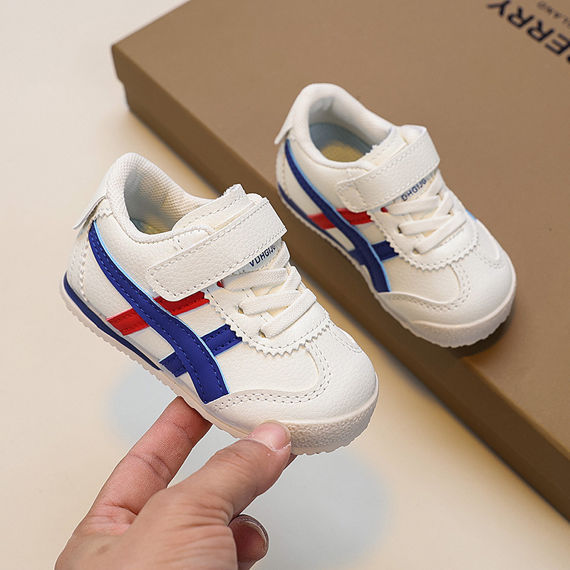 Forrest Gump stil dječje tenisice, unisex, mekana potplat, Velcro zatvaranje, niski gornji dio, prugasti uzorak, proljeće i jesen, 12–36 mjeseci