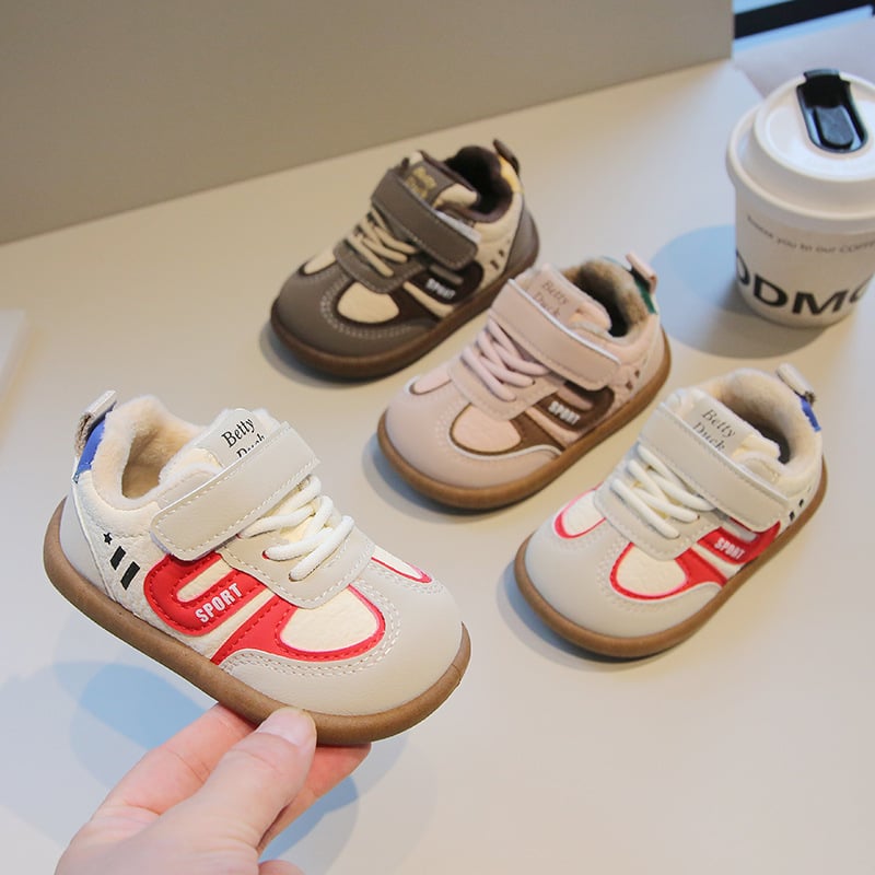 Zimske tople cipele za bebe i djecu, unisex, s Velcro trakom, PU gornji dio, topla podstava