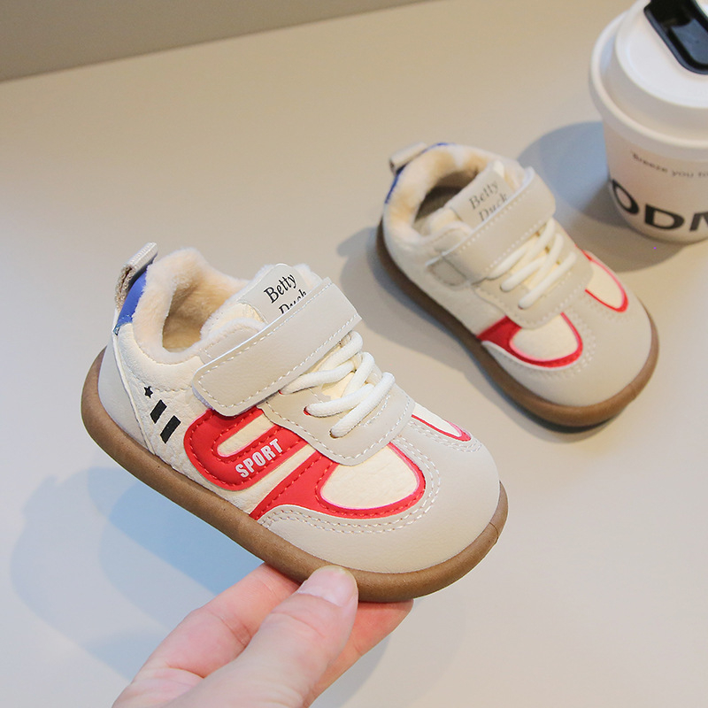 Zimske tople cipele za bebe i djecu, unisex, s Velcro trakom, PU gornji dio, topla podstava