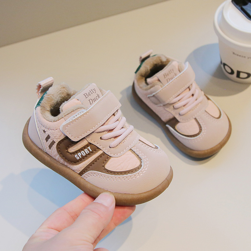 Zimske tople cipele za bebe i djecu, unisex, s Velcro trakom, PU gornji dio, topla podstava