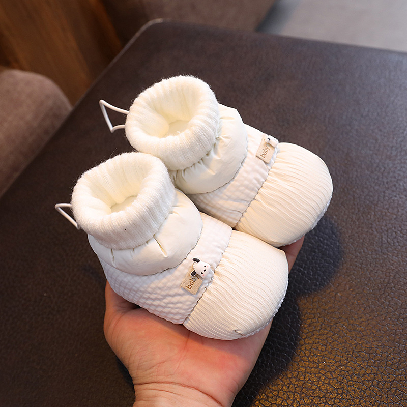 Dječje cipele za 0–6 mjeseci, jesen–zima s flecom, debela mekana potplata, unisex, cipele za hodanje, set čarapa