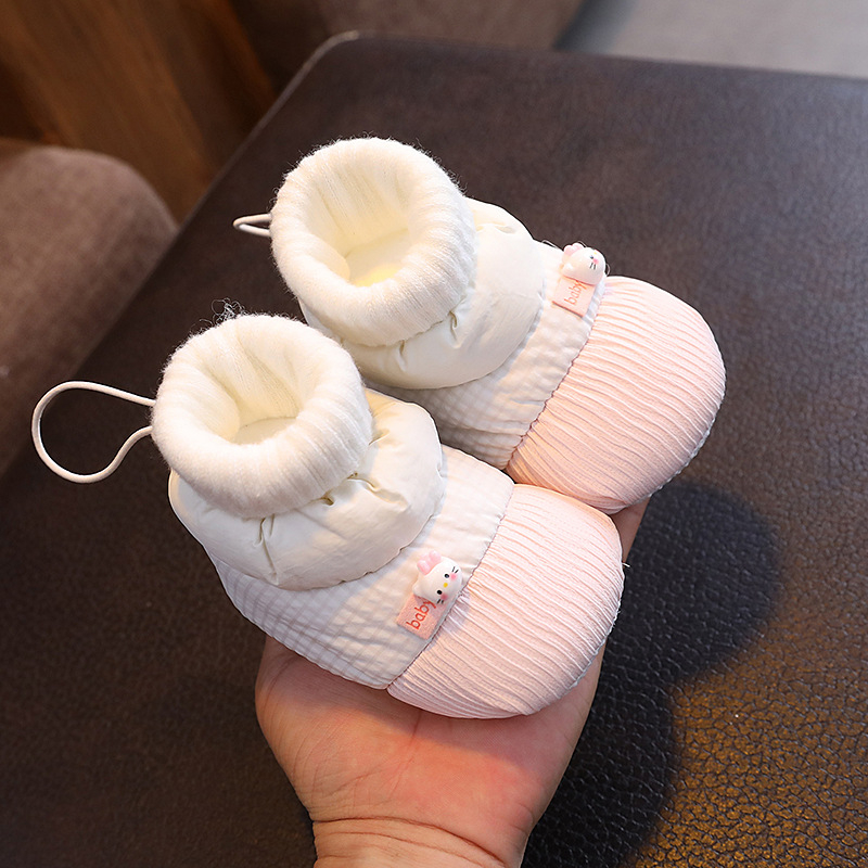 Dječje cipele za 0–6 mjeseci, jesen–zima s flecom, debela mekana potplata, unisex, cipele za hodanje, set čarapa