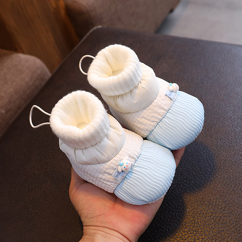 Dječje cipele za 0–6 mjeseci, jesen–zima s flecom, debela mekana potplata, unisex, cipele za hodanje, set čarapa