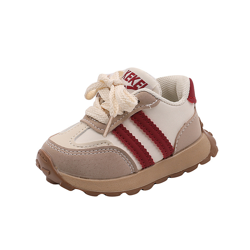 Unisex tenisice od platna za djecu, prugaste, niski gležanj, Velcro zatvarač, dišuće – proljeće 2024, 12–36 mjeseci