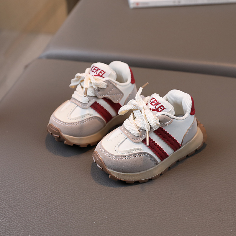 Unisex tenisice od platna za djecu, prugaste, niski gležanj, Velcro zatvarač, dišuće – proljeće 2024, 12–36 mjeseci