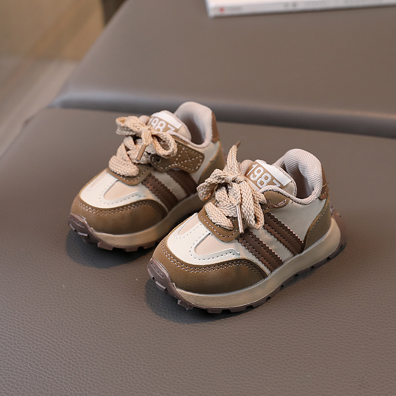 Unisex tenisice od platna za djecu, prugaste, niski gležanj, Velcro zatvarač, dišuće – proljeće 2024, 12–36 mjeseci